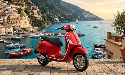 Piaggio Vespa GTS 300 hire in Vietri sul Mare